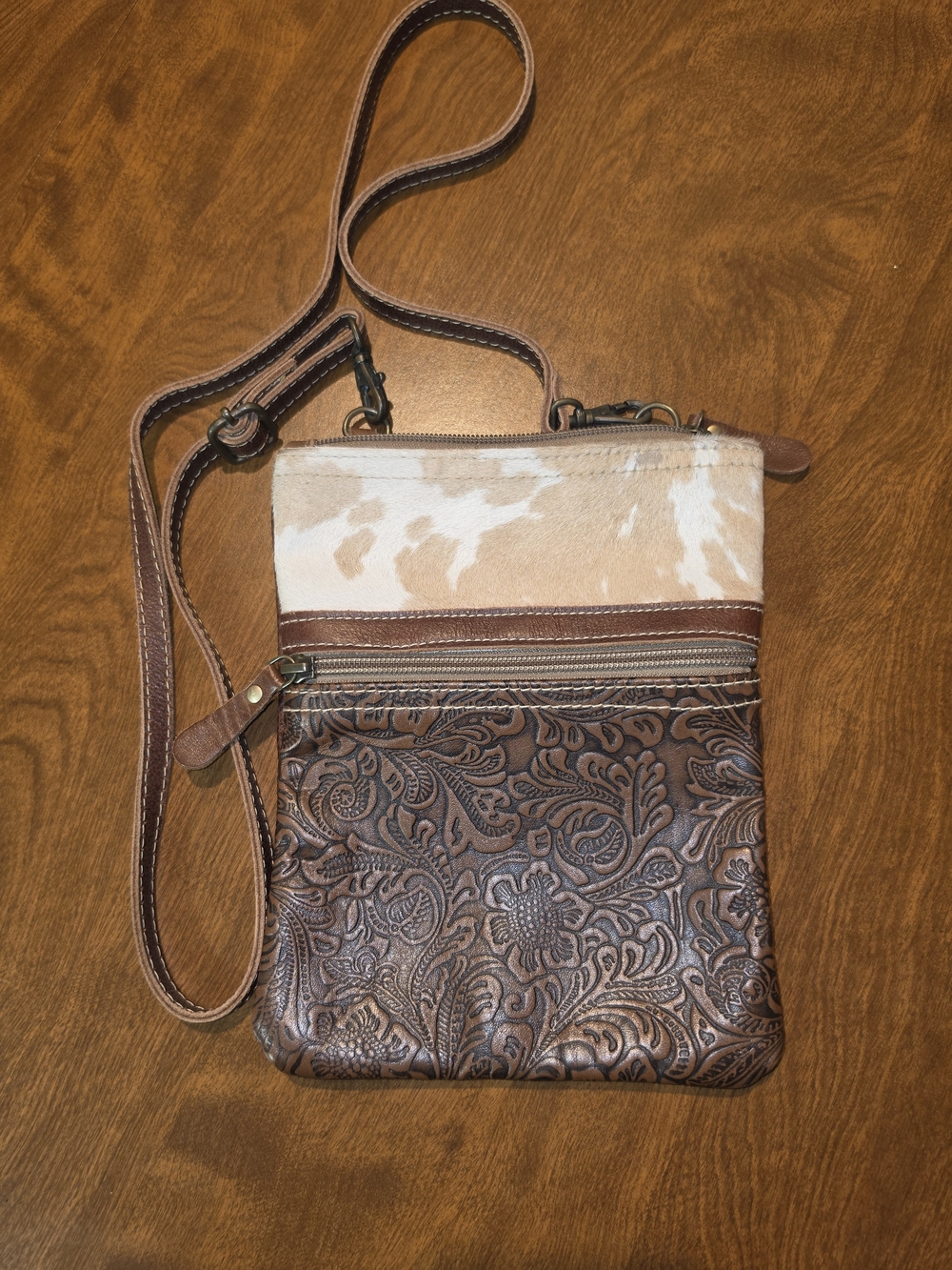 Myra Bag Ladies Tangled Vine Hairon & Leather Crossbody Bag